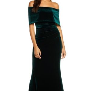 Emerald Green Velvet Vince Camuto Gown